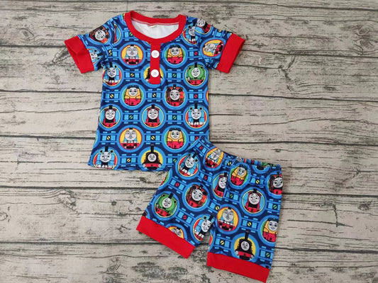 Baby Boys Train Shirt Shorts Pajamas preorder (moq 5)