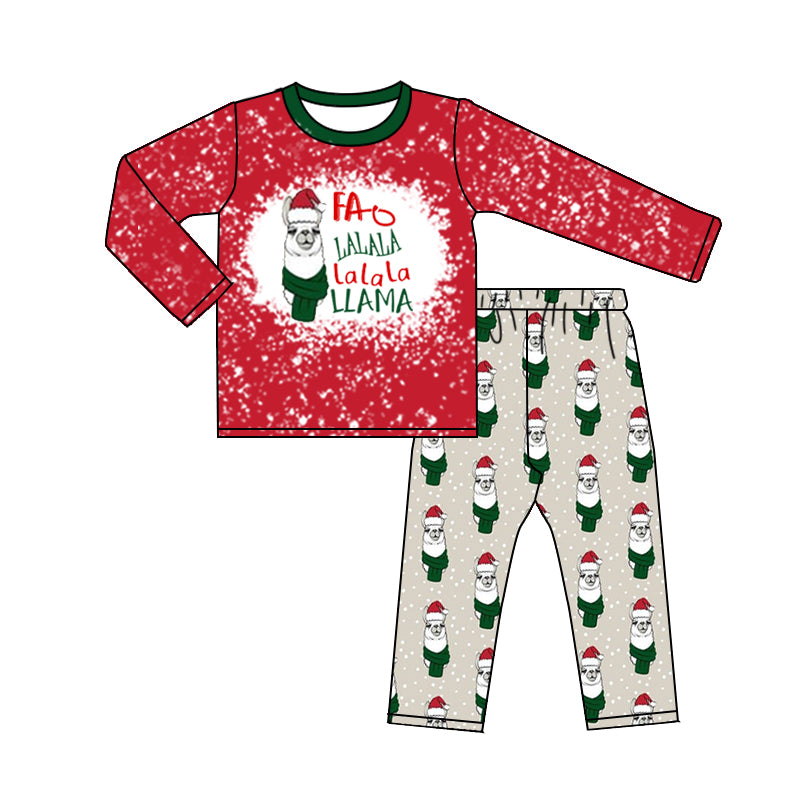 Baby Boys Christmas Llama Shirt Bell Pants Clothes preorder(moq 5)