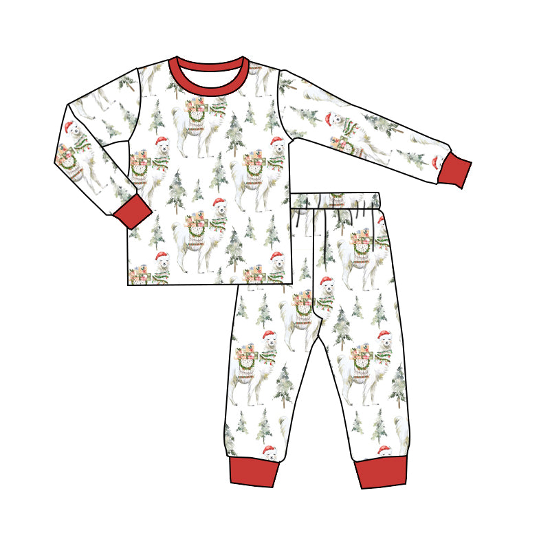 Baby Boys Christmas Llama Shirt Pants Pajamas Clothes preorder(moq 5)