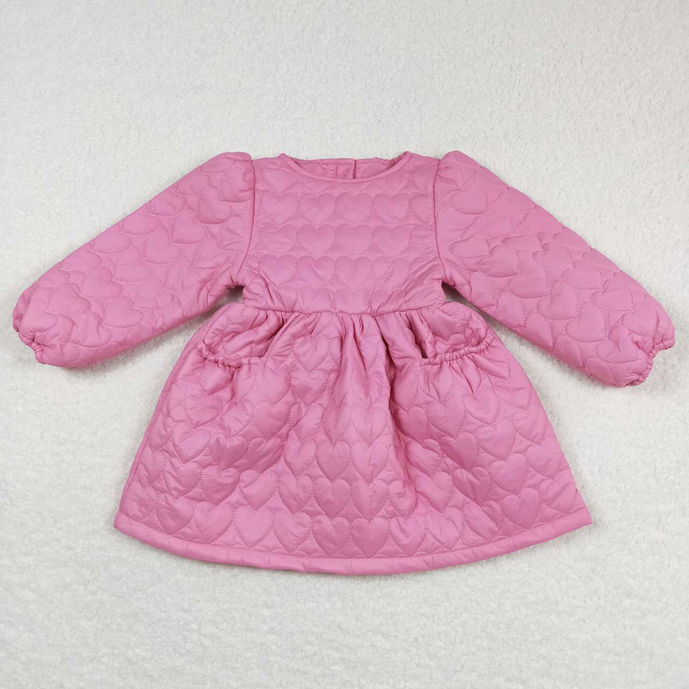 Baby Girls Pink Cotton Wadded Jacket Design Dresses