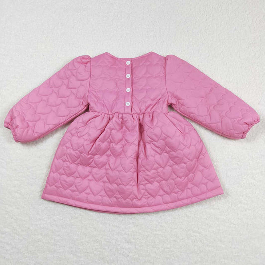 Baby Girls Pink Cotton Wadded Jacket Design Dresses