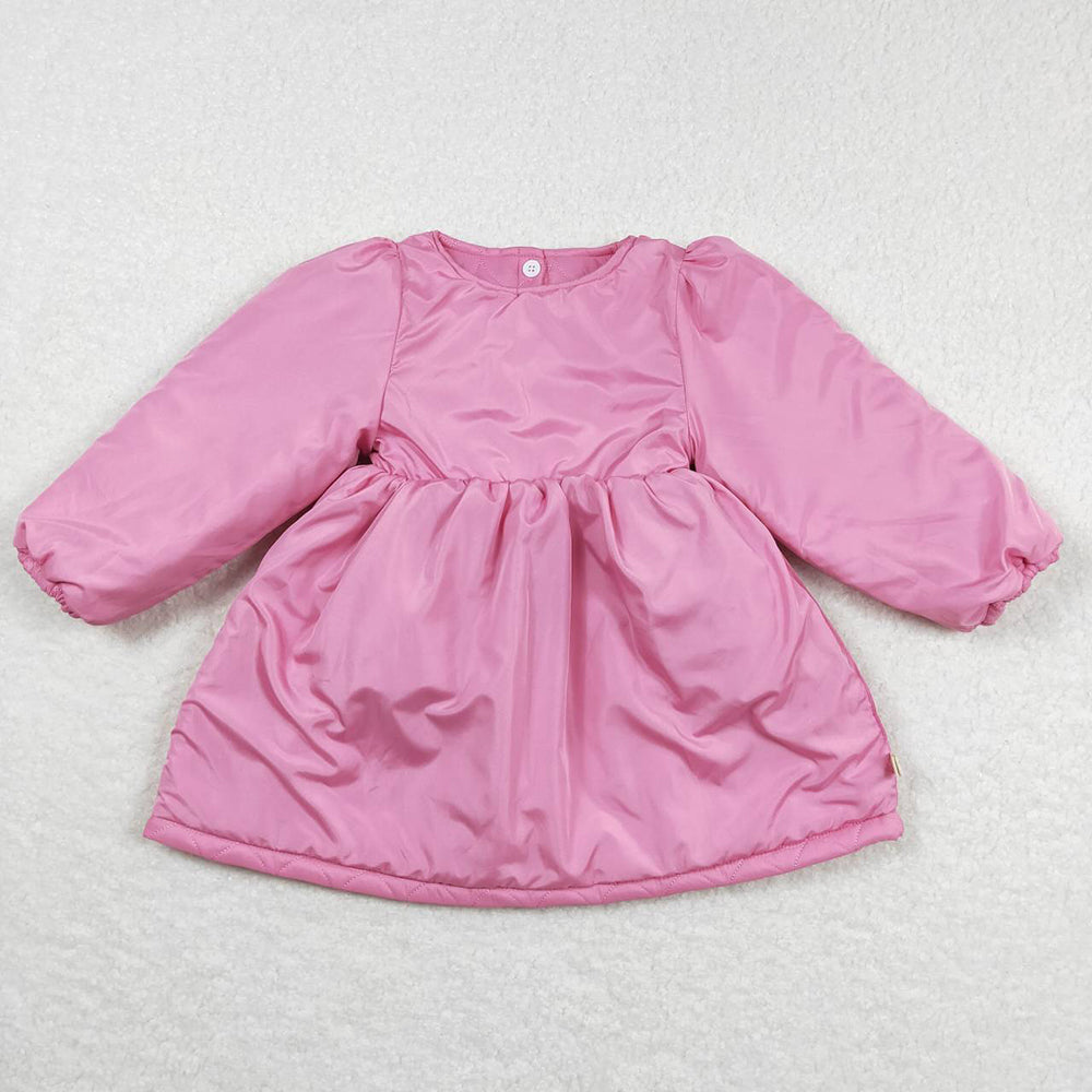 Baby Girls Pink Cotton Wadded Jacket Design Dresses