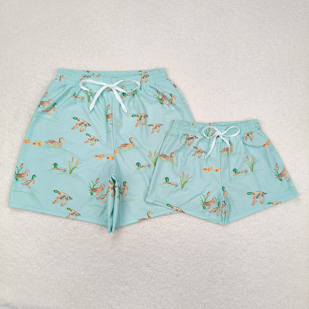 Daddy and Boy Summer Ducks Trunks Swimsuits Swimwears