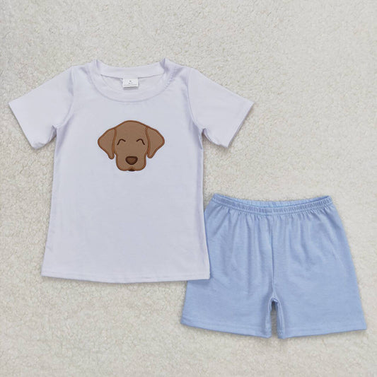 Baby Boys Dog White Short Sleeve Shirt Shorts Clothes Sets