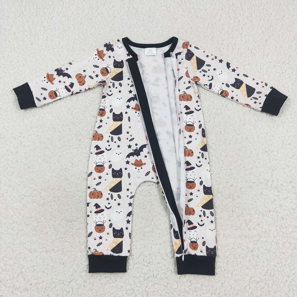 Halloween Baby Kids Long Sleeve Cats Rompers