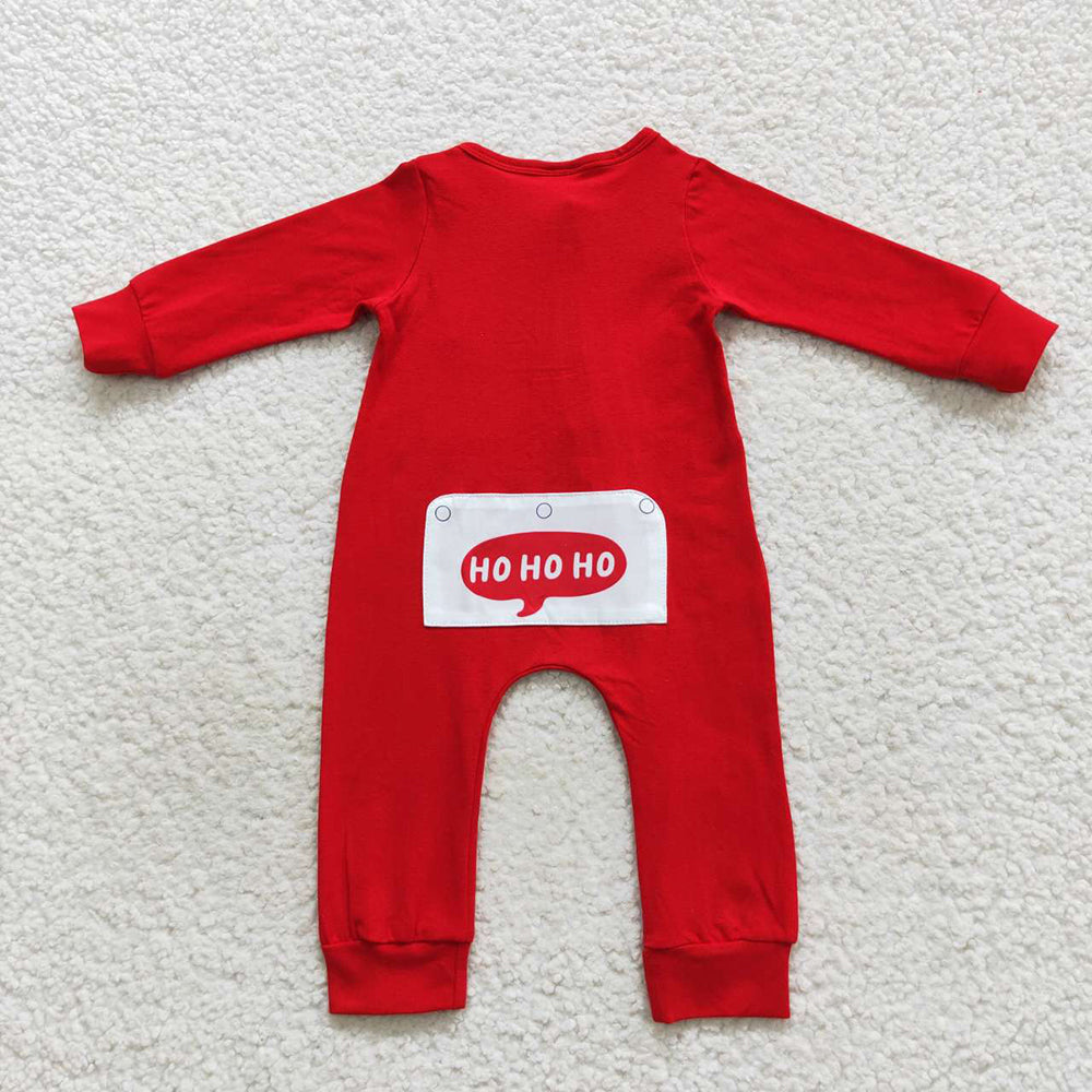 Baby Boys Christmas Santa Red Zip Rompers