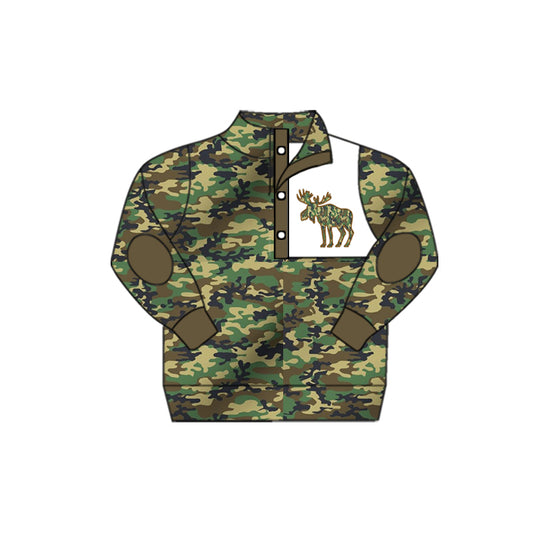 Baby Boys Camo Green Deer Cows Pullover Jackets Tops preorder(moq 5)