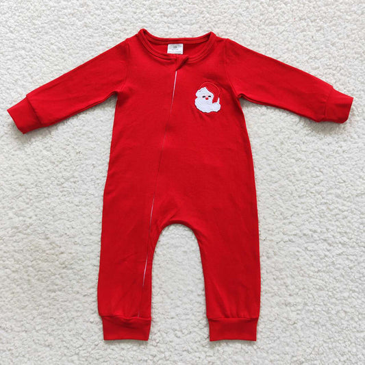 Baby Boys Christmas Santa Red Zip Rompers