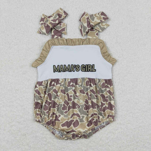 Baby Infant Girls Camo Mama's Girls Straps Summer Rompers