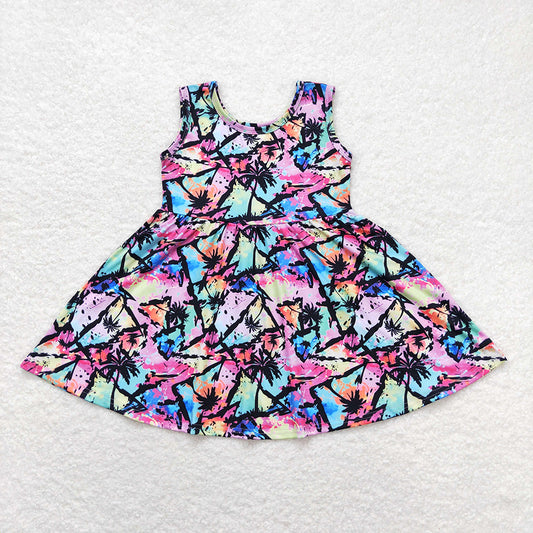 Baby Girls Tie Dye Colorful Beach Wear Knee Length Dresses