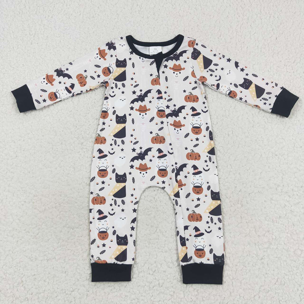 Halloween Baby Kids Long Sleeve Cats Rompers