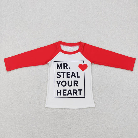 Baby Boys Valentines Long Sleeve Steal Heart Red Brother Sets