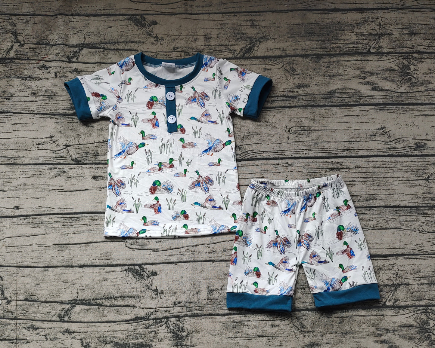 Baby Boys Ducks Short Sleeve Tee Shirt Top Shorts Pajamas Clothes Sets