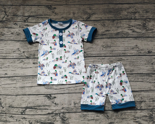 Baby Boys Ducks Short Sleeve Tee Shirt Top Shorts Pajamas Clothes Sets