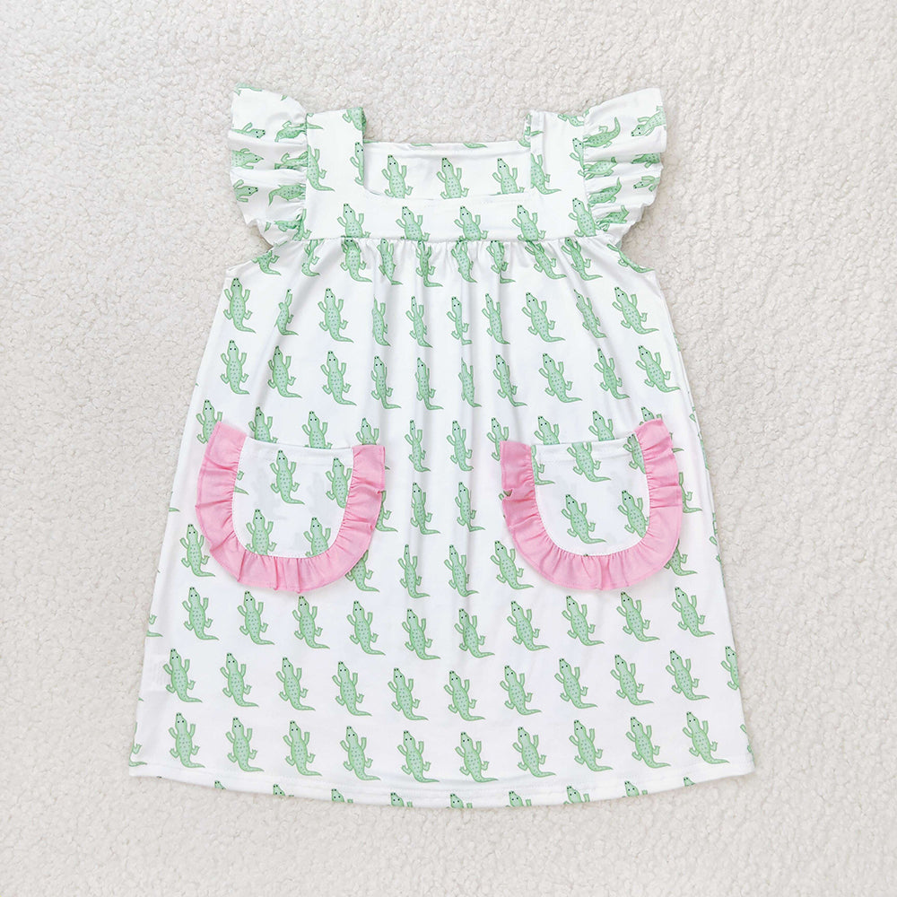 Baby Girls Crocodile Green Knee Length Dresses