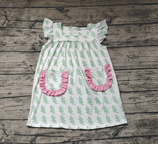 Baby Girls Crocodile Green Knee Length Dresses