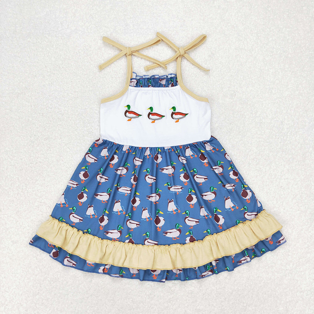 Baby Girls Boys Duck Embroidery Sibling Rompers Clothes Sets