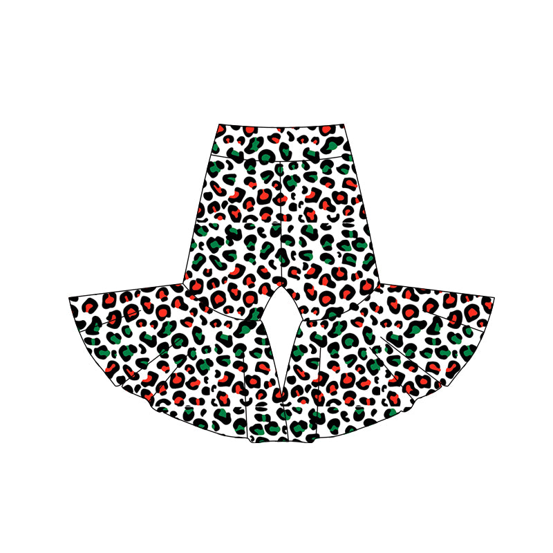 Baby Girls Christmas Green Leopard Bell Pants preorder(moq 5)