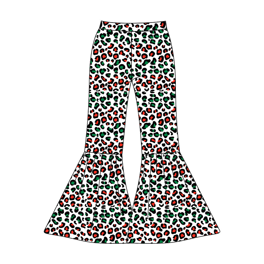 Adult Women Christmas Leopard Bell Bottom Pants Preorder(moq 5)