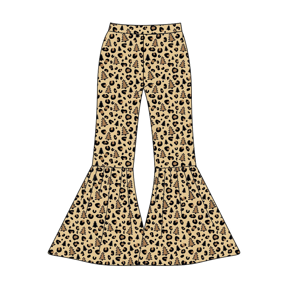 Adult Women Christmas Tree Leopard Bell Bottom Pants Preorder(moq 5)