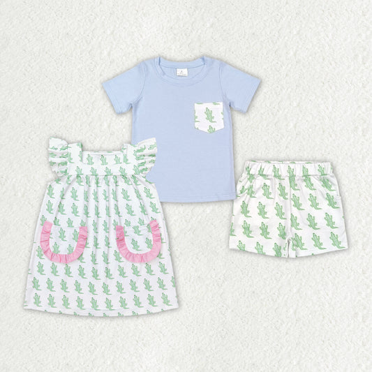 Baby Girls Boys Crocodile Green Sibling Dresses Sets