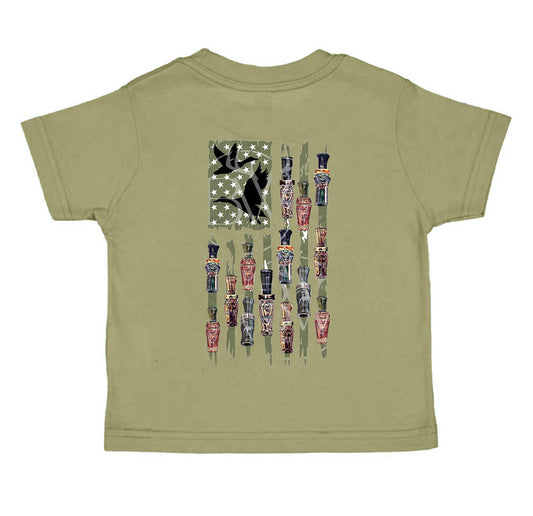 Baby Boys Olive Green Duck Hunter Short Sleeve Tee Shirts Tops preorder(moq 5)