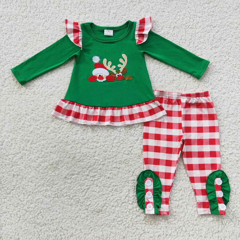 Baby Girls Christmas Reindeer Shirt Pants Clothes Sets