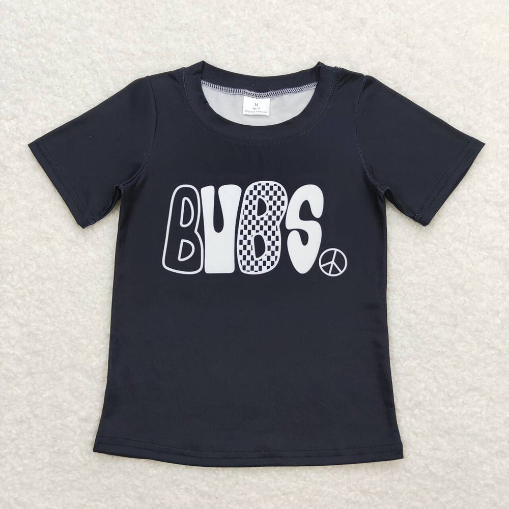 Baby Boys Black Bubs Short Sleeve Tee Shirts Tops