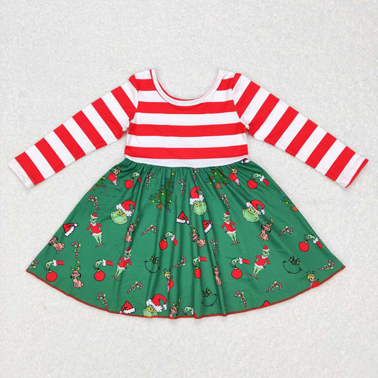 Baby Girls Christmas Green Frog Knee Length Dresses