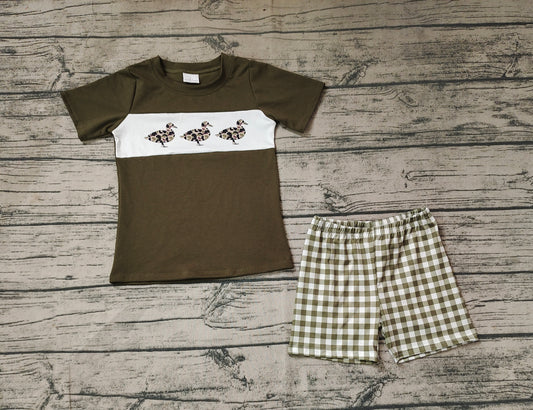 Baby Boys Leopard Duck Green Shirt Shorts Outfits Clothes Sets