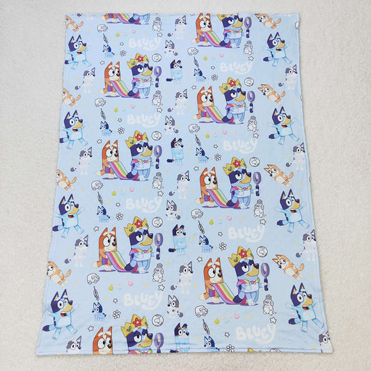 Baby Girls Blue Dogs Minky Blankets