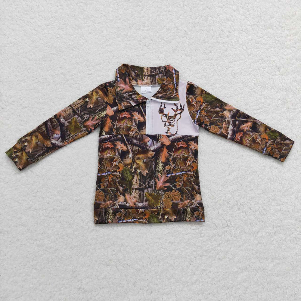 Baby Boys Camo Hunting Deer Zip Pullover Jackets Tops