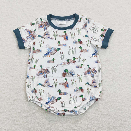 Baby Boys Duck Short Sleeve Rompers