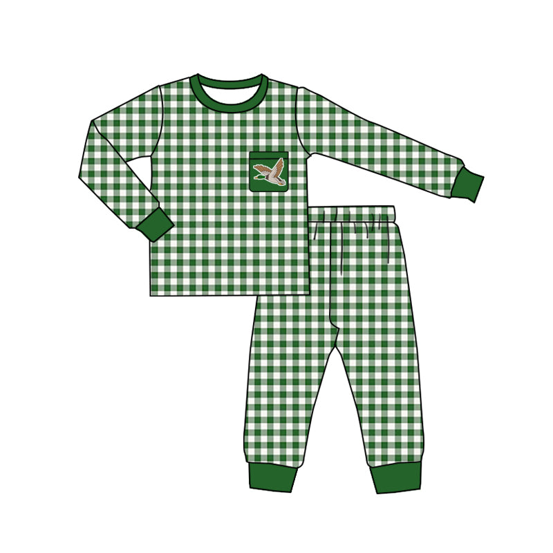 Baby Boys Green Deer Duck Top Pants Pajamas Sets preorder(moq 5)