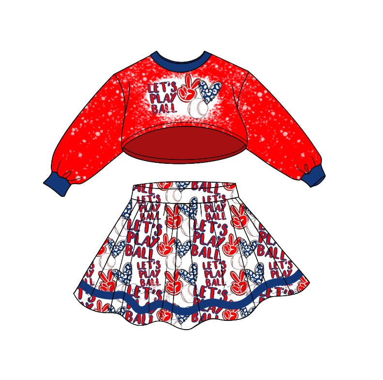 Baby Girls Play Ball Long Sleeve Top Skirts Sets preorder(moq 5)