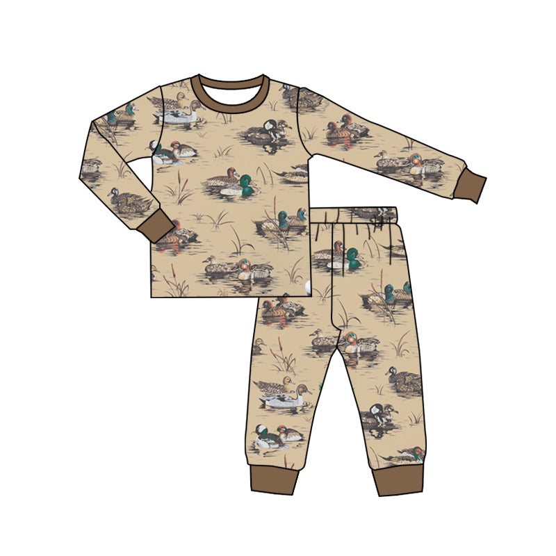 Baby Boys Brown Duck Top Pants Pajamas Sets preorder(moq 5)