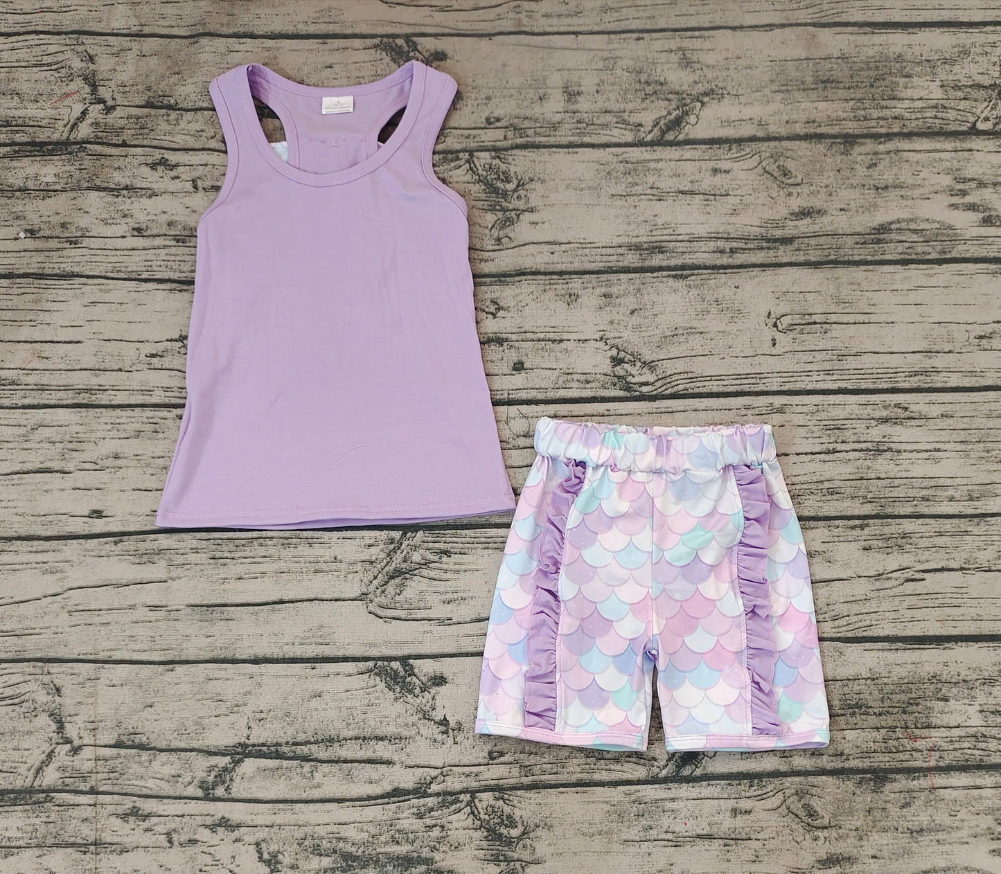 Baby Girls Purple Vest Bows Top Ruffle Floral Shorts Clothes Sets