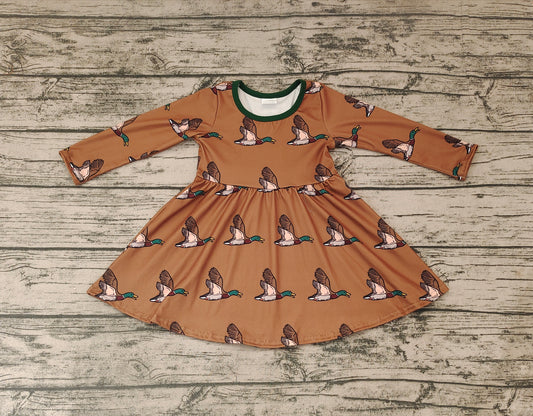 Baby Girls Fall Duck Wild Hunting Knee Length Dresses