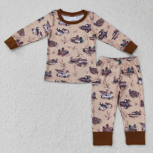 Baby Boys Fall Duck Top Pants Long Sleeve Pajamas Clothes Sets