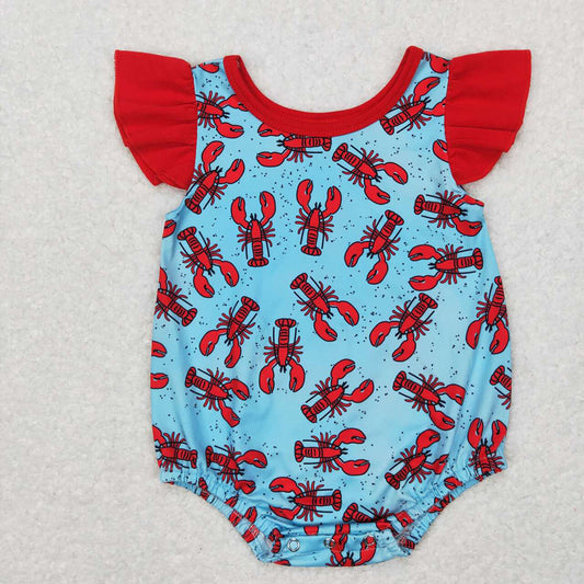 Baby Infants Kids Crawfish Flutter Sleeve Rompers