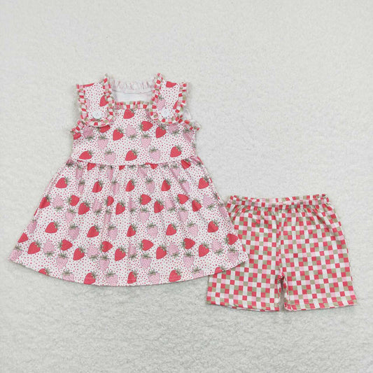 Baby Girls Strawberry Tunic Shorts Summer Outfits Clothes Sets