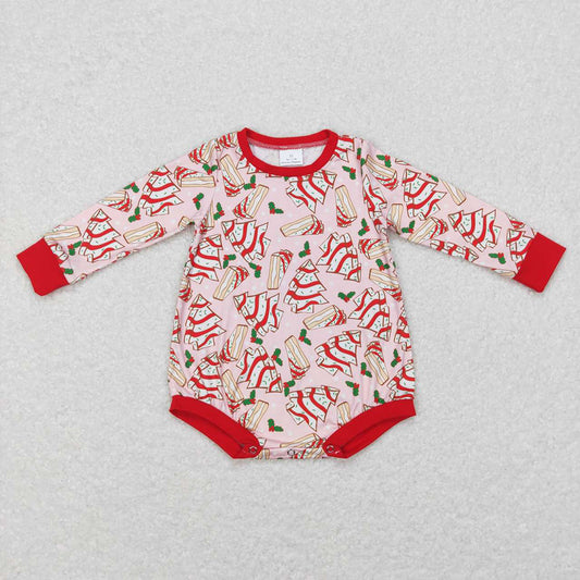 Baby Girls Christmas Tree Cake Pink Red Rompers