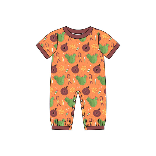 Baby Infant Boys Western Cactus Short Sleeve Rompers preorder(moq 5)