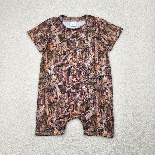 Preorder moq 5 Baby Boys Real Tree Camo Short Sleeve Rompers