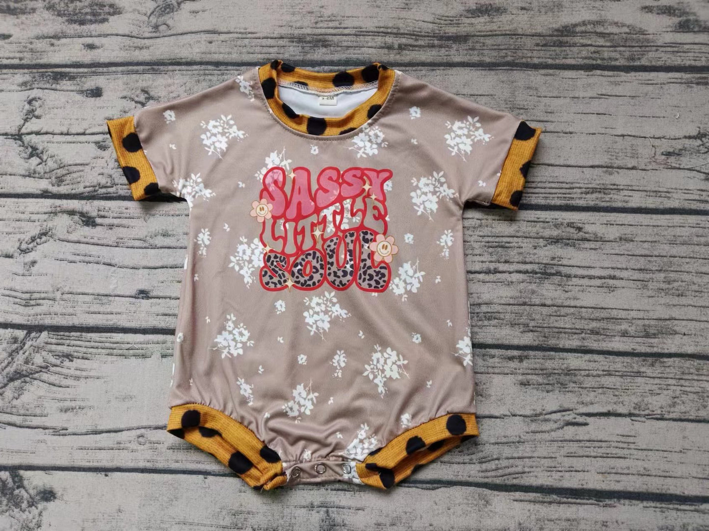 Baby Infant Girls Sassy Little Soul Short Sleeve Rompers preorder(moq 5)
