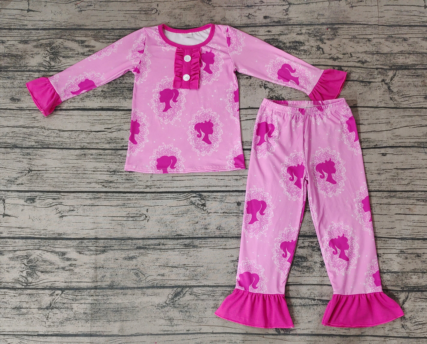 Baby Girls Pink Doll Pajamas Clothes Sets