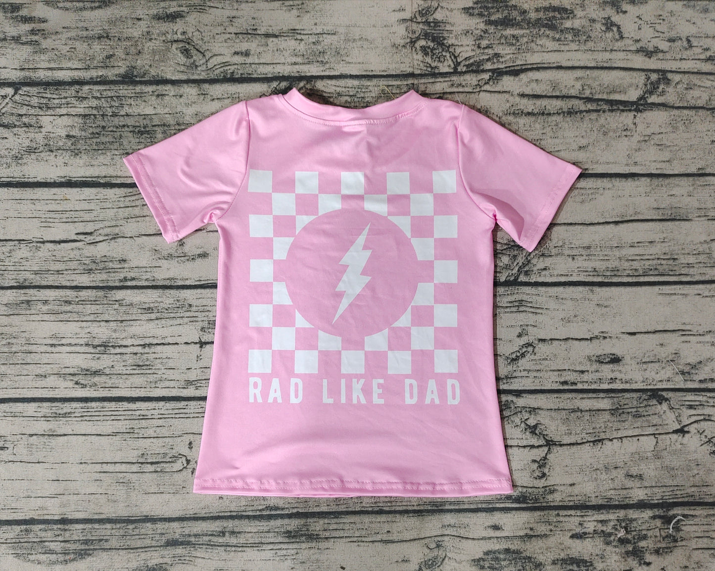 Baby Girls Pink Checkered Short Sleeve Tee Shirt Tops