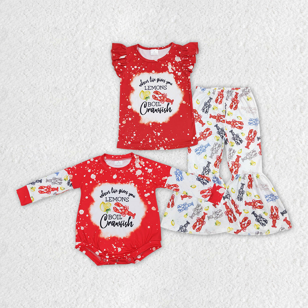 Baby Girls Crawfish Lemons Sibling Designs Clothing