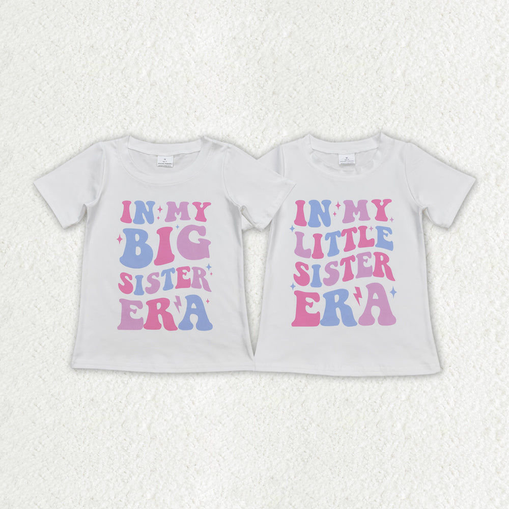 Baby Girls In My Big Littler Sister Era Short Sleeve Sibling Tee Shirts Tops