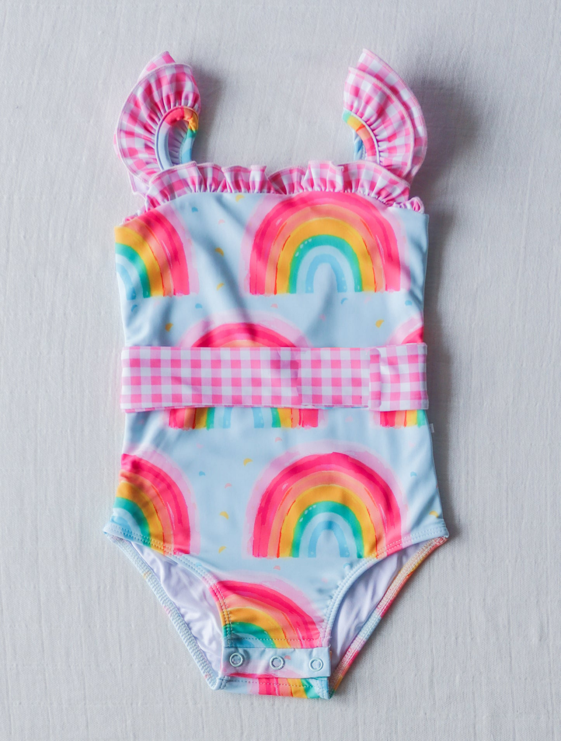 Baby Girls Rainbow Straps One Piece Swimsuits Preorder (moq 5)